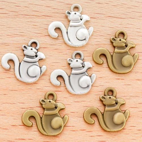 Zinc Alloy Animal Pendler, Squirrel, forgyldt, du kan DIY, flere farver til valg, 13x13mm, 100pc'er/Bag, Solgt af Bag