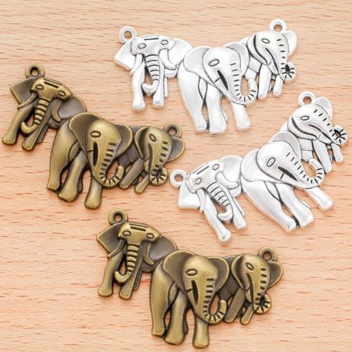 Zinklegering Animal Hangers, Zinc Alloy, Olifant, plated, DIY, meer kleuren voor de keuze, 44x29mm, 100pC's/Bag, Verkocht door Bag