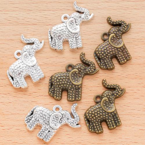 Zinklegering Animal Hangers, Zinc Alloy, Olifant, plated, DIY, meer kleuren voor de keuze, 29x27mm, 100pC's/Bag, Verkocht door Bag