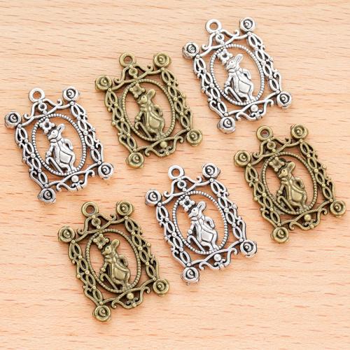 Zinc Alloy Animal Pendler, Kanin, forgyldt, du kan DIY, flere farver til valg, 21x16mm, 100PC/Bag, Solgt af Bag