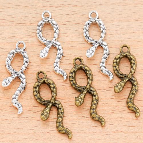 Zinc Alloy Animal Pendler, Snake, forgyldt, du kan DIY, flere farver til valg, 34x11mm, 100pc'er/Bag, Solgt af Bag