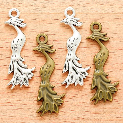 Sinc Alloy Pendants Ainmhithe, Peacock, plátáilte, DIY, dathanna níos mó le haghaidh rogha, 31x11mm, 100ríomhairí pearsanta/Mála, Díolta De réir Mála