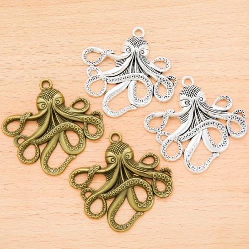 Sinc Alloy Pendants Ainmhithe, Octopus, plátáilte, DIY, dathanna níos mó le haghaidh rogha, 54x56mm, 100ríomhairí pearsanta/Mála, Díolta De réir Mála