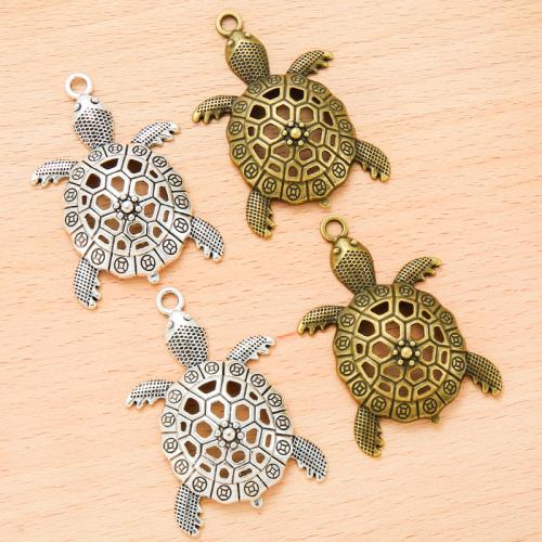 Zinc Alloy Animal Pendler, Turtle, forgyldt, du kan DIY, flere farver til valg, 55x38mm, 100pc'er/Bag, Solgt af Bag