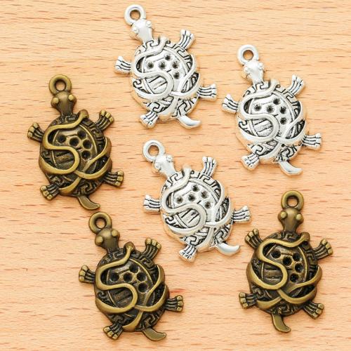 Zinc Alloy Animal Pendler, Turtle, forgyldt, du kan DIY, flere farver til valg, 27x17mm, 100pc'er/Bag, Solgt af Bag