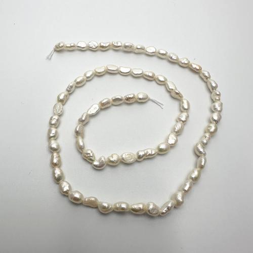 Pérolas Keishi cultivadas em água doce, Pérolas de água doce, DIY, branco, 3-4mm, vendido para Aprox 37 cm Strand