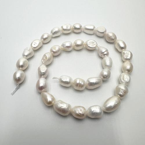 Keishi ferskvandskulturperle Beads, Ferskvandsperle, du kan DIY, hvid, 8-9mm, Solgt Per Ca. 37 cm Strand