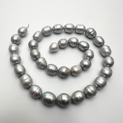 Cultured Rice Freshwater Pearl Beads DIY grey 10-11mm Sold Per Approx 37 cm Strand