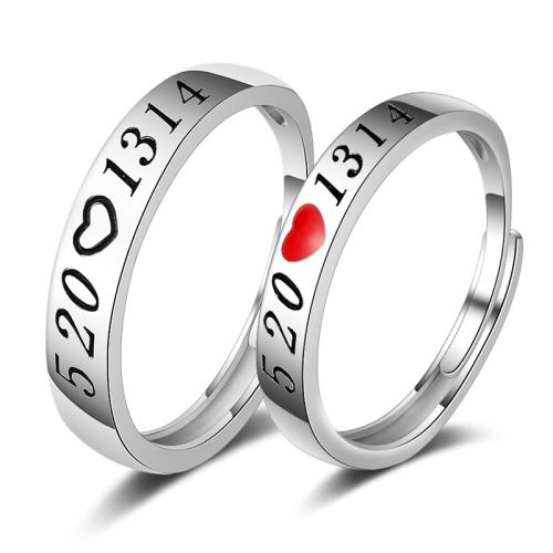 Couple Finger Rings 925 Sterling Silver fashion jewelry & Unisex & epoxy gel Sold By Pair