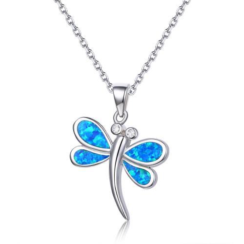 925 Sterling Silver Pendant with Opal Dragonfly DIY Sold By PC