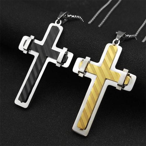 Stainless Steel Jewelry Necklace 304 Stainless Steel Cross fashion jewelry & Unisex Length Approx 50 cm Sold By PC