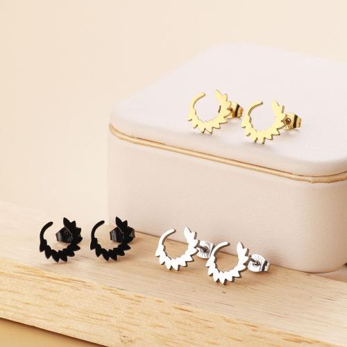 Stainless Steel Stud Earrings 304 Stainless Steel Vacuum Ion Plating fashion jewelry & for woman Sold By Bag