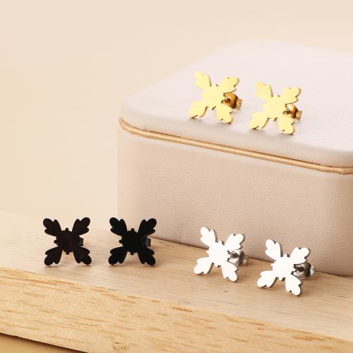 Stainless Steel Stud Earrings 304 Stainless Steel Flower Vacuum Ion Plating fashion jewelry & for woman Sold By Bag