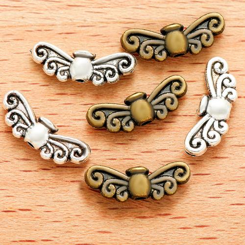 Cink legura nakit perle, Cink Alloy, Wing Shape, pozlaćen, možete DIY, više boja za izbor, 14x5mm, 100računala/Torba, Prodano By Torba