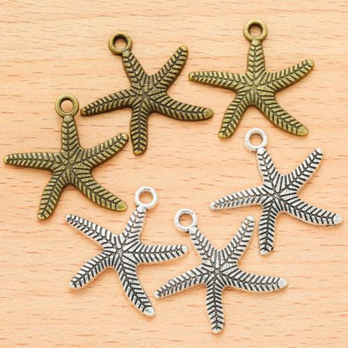 Sinc Alloy Pendants Ainmhithe, Starfish, plátáilte, DIY, dathanna níos mó le haghaidh rogha, 25x24mm, 100ríomhairí pearsanta/Mála, Díolta De réir Mála