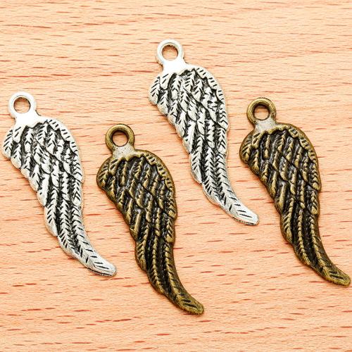 Vingeformet Zinc Alloy Pendler, Wing Shape, forgyldt, du kan DIY, flere farver til valg, 32.50x11mm, 100pc'er/Bag, Solgt af Bag