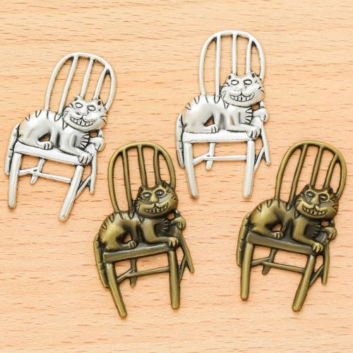 Zinklegering Animal Hangers, Zinc Alloy, Kat, plated, DIY, meer kleuren voor de keuze, 41x22mm, 100pC's/Bag, Verkocht door Bag