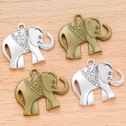 Zinc Alloy Animal Pendler, Elephant, forgyldt, du kan DIY, flere farver til valg, 25x21mm, 100pc'er/Bag, Solgt af Bag