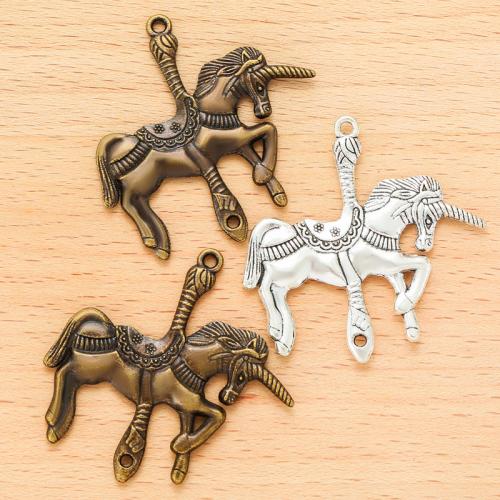 Zinc Alloy Pendants Unicorn plated DIY & 1/1 loop Sold By Bag