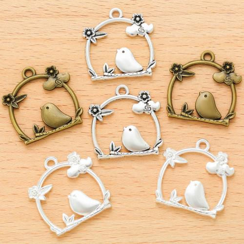 Zinc Alloy Animal Pendler, Bird, forgyldt, du kan DIY, flere farver til valg, 26x25mm, 100pc'er/Bag, Solgt af Bag