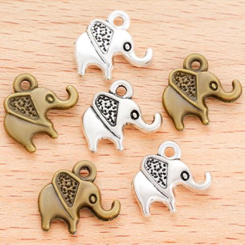 Zinc Alloy Animal Pendler, Elephant, forgyldt, du kan DIY, flere farver til valg, 13x13mm, 100pc'er/Bag, Solgt af Bag