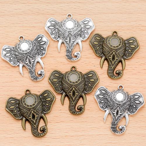 Zinklegering Animal Hangers, Zinc Alloy, Olifant, plated, DIY, meer kleuren voor de keuze, 33x34mm, 100pC's/Bag, Verkocht door Bag