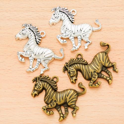 Zinc Alloy Animal Pendants Zebra plated DIY Sold By Bag