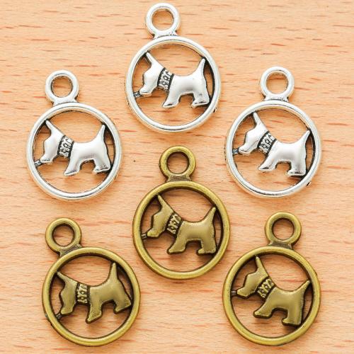 Zinklegering Animal Hangers, Zinc Alloy, Hond, plated, DIY, meer kleuren voor de keuze, 19x14mm, 100pC's/Bag, Verkocht door Bag