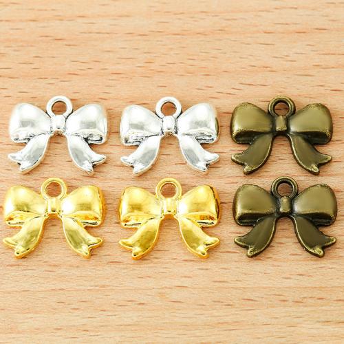 Zinc Alloy Bowknot Pendler, forgyldt, du kan DIY, flere farver til valg, 18x14mm, 100pc'er/Bag, Solgt af Bag