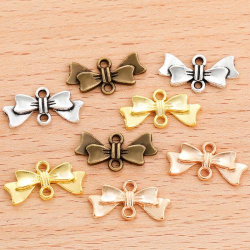 Bowknot Zinc Alloy priključak, Cink Alloy, pozlaćen, možete DIY & 1/1 petlje, više boja za izbor, 20x10mm, 100računala/Torba, Prodano By Torba