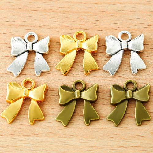 Zinc Alloy Bowknot Pendler, forgyldt, du kan DIY, flere farver til valg, 16x18mm, 100pc'er/Bag, Solgt af Bag