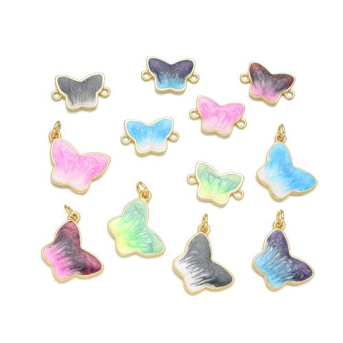 Brass Jewelry Pendants with Opal Butterfly plated DIY Sold By PC