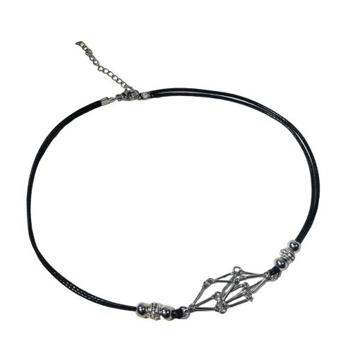 Stainless Steel Jewelry Necklace 304 Stainless Steel with Wax Cord fashion jewelry & without stones just a setting & Unisex Length Approx 38-43 cm Sold By PC