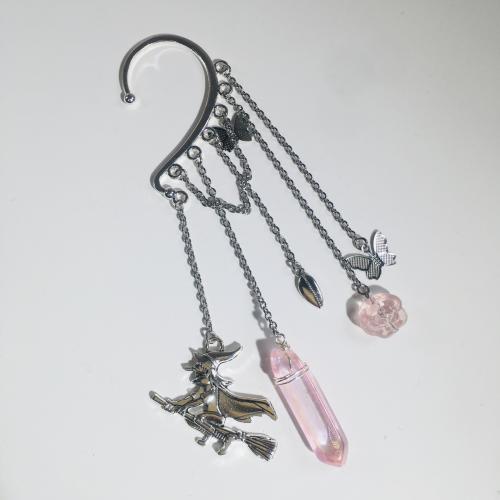 Trendy ear cuffs, Zinc Alloy, met Natuurlijke Quartz, mode sieraden & voor vrouw, meer kleuren voor de keuze, Verkocht door PC