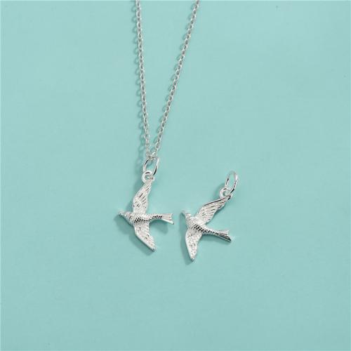 925 Sterling Silver Pendant swallow DIY Sold By PC