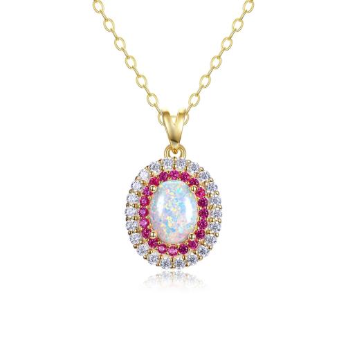 Cubic Zirconia Micro Pave 925 Sterling Silver Pendant with Opal DIY & micro pave cubic zirconia Sold By PC