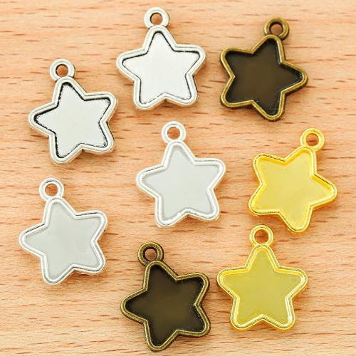 Liga de zinco Pendant Cabochon Ambiente, Estrela, banhado, DIY, Mais cores pare escolha, 18x15mm, 100PCs/Bag, vendido por Bag