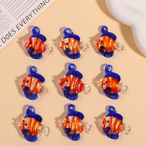 Fashion Lampwork Hangers, Vis, DIY, 37x33mm, Verkocht door PC