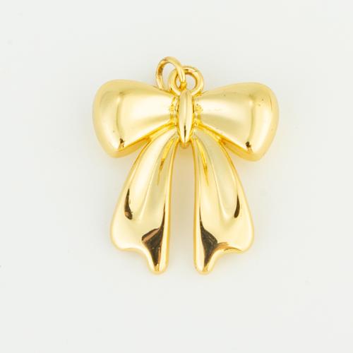 Brass Jewelry Pendants Bowknot gold color plated DIY nickel lead & cadmium free Sold By PC