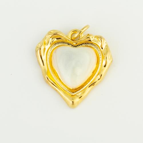 Messing hart hangers, gold plated, DIY, nikkel, lood en cadmium vrij, 18x17x5mm, Verkocht door PC