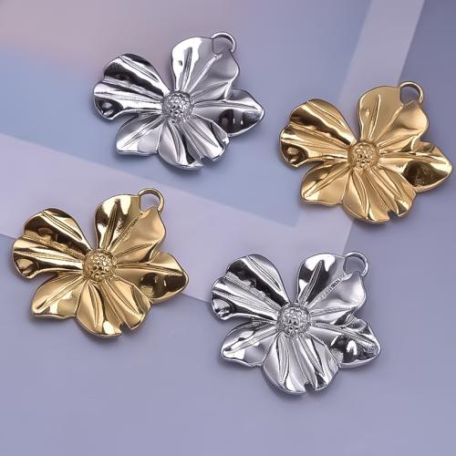 Stainless Steel Flower Pendant 304 Stainless Steel plated DIY Sold By PC