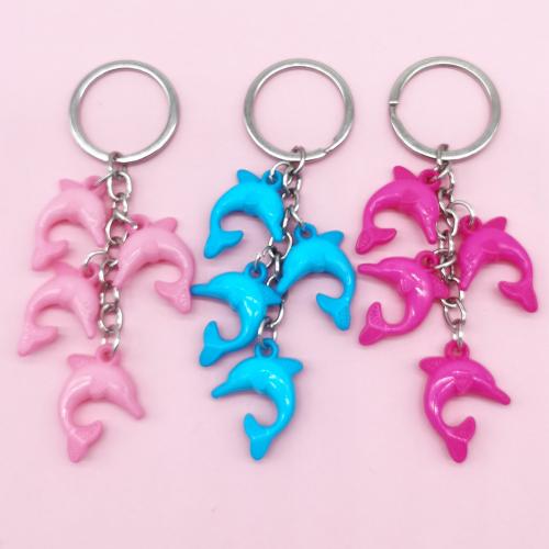 Acrylic Key Clasp with Zinc Alloy Dolphin portable & Unisex 115mm Sold By PC