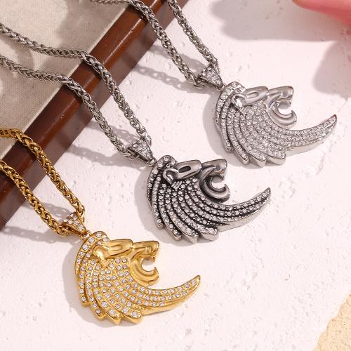 Collier de bijoux en acier inoxydable, Acier inoxydable 304, avec 5cm chaînes de rallonge, bijoux de mode & pour homme & avec strass, plus de couleurs à choisir, Longueur Environ 60 cm, Vendu par PC