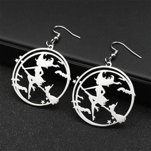 Stainless Steel Drop Earring 304 Stainless Steel fashion jewelry & for woman silver color Sold By Pair