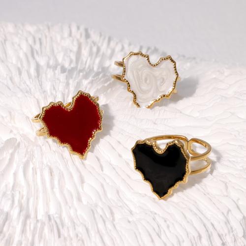 Enamel Stainless Steel Finger Ring 304 Stainless Steel Heart fashion jewelry & for woman Sold By PC