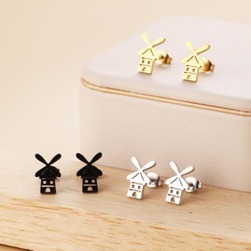 Stainless Steel Stud Earrings 304 Stainless Steel Vacuum Ion Plating fashion jewelry & for woman Sold By Bag