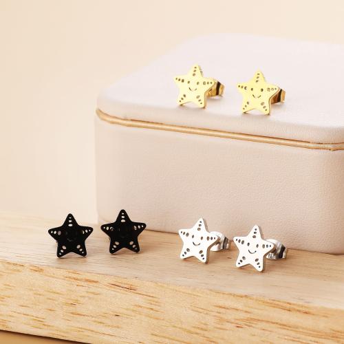 Roestvrij staal Stud Earrings, 304 roestvrij staal, Ster, mode sieraden & voor vrouw, meer kleuren voor de keuze, 10x10mm, 12paren/Bag, Verkocht door Bag