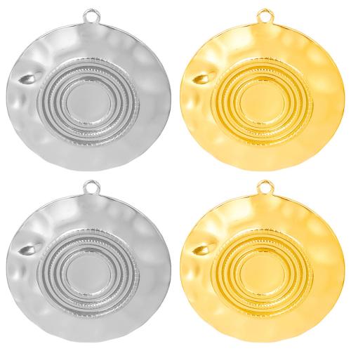 Stainless Steel Pendant Setting 304 Stainless Steel Flat Round Vacuum Ion Plating DIY Inner Approx 8mm Sold By PC