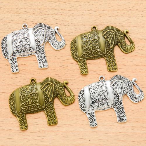 Zinc Alloy Animal Pendler, Elephant, forgyldt, du kan DIY, flere farver til valg, 49x38mm, 100pc'er/Bag, Solgt af Bag