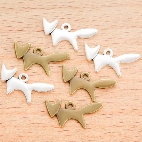 Sinc Alloy Pendants Ainmhithe, Fox, plátáilte, DIY, dathanna níos mó le haghaidh rogha, 20x10mm, 100ríomhairí pearsanta/Mála, Díolta De réir Mála